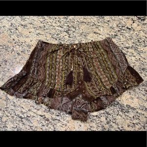 Free People Tie Front Ruffle Shorts